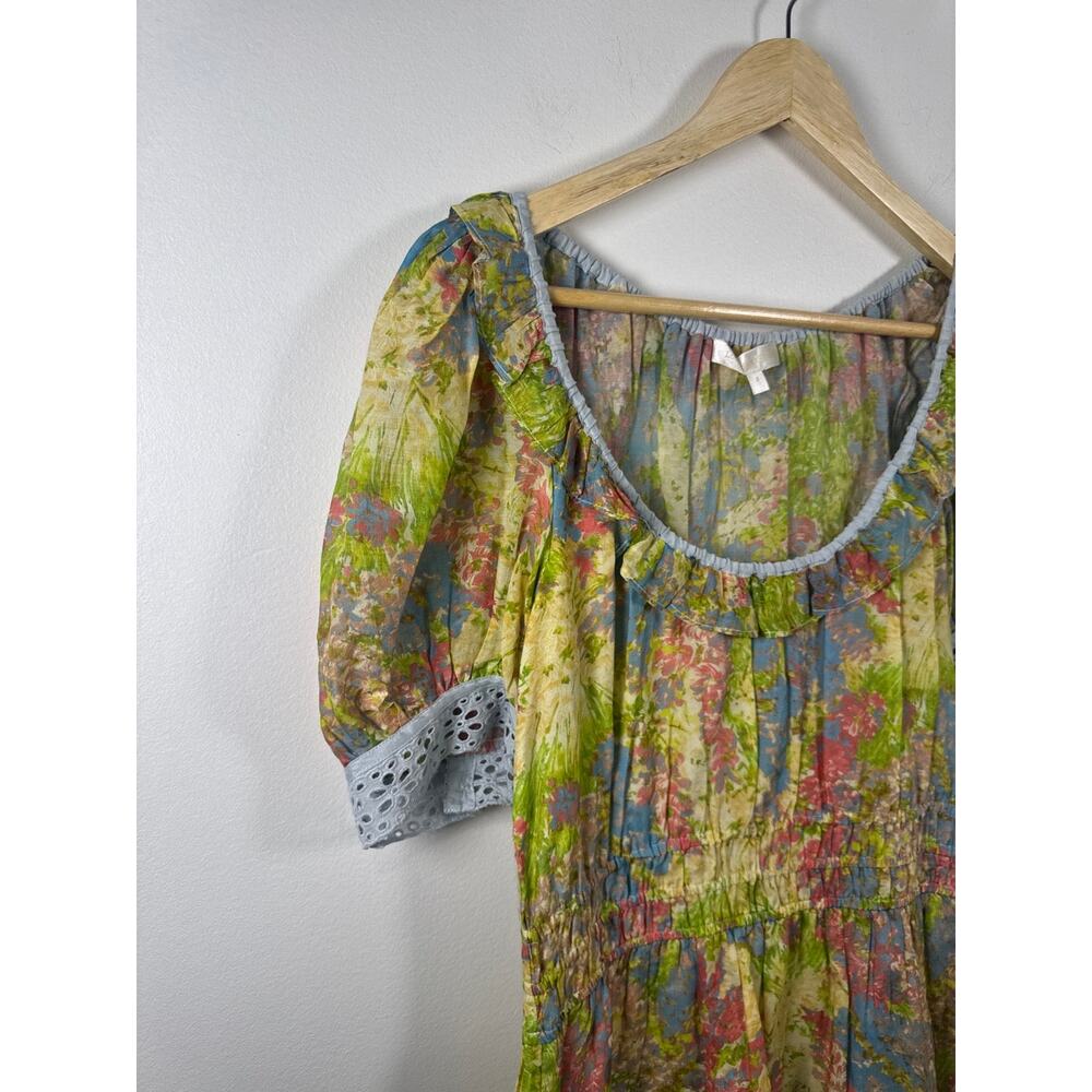LoveShackFancy Safiya Cotton & Silk Blend Floral Tiered Prariecore Mini Dress - Picture 5 of 8